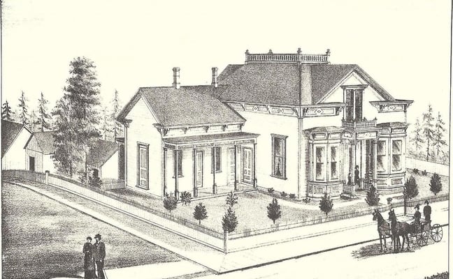 Historic lithograph of Chapman House.